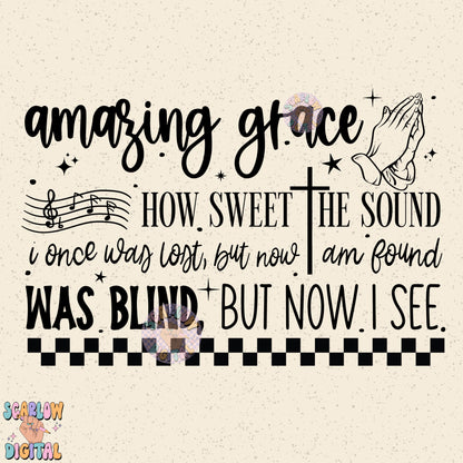 Amazing Grace PNG Digital Design Download, christian png, church hymn png, bible verse png, jesus png, single color png, religious png