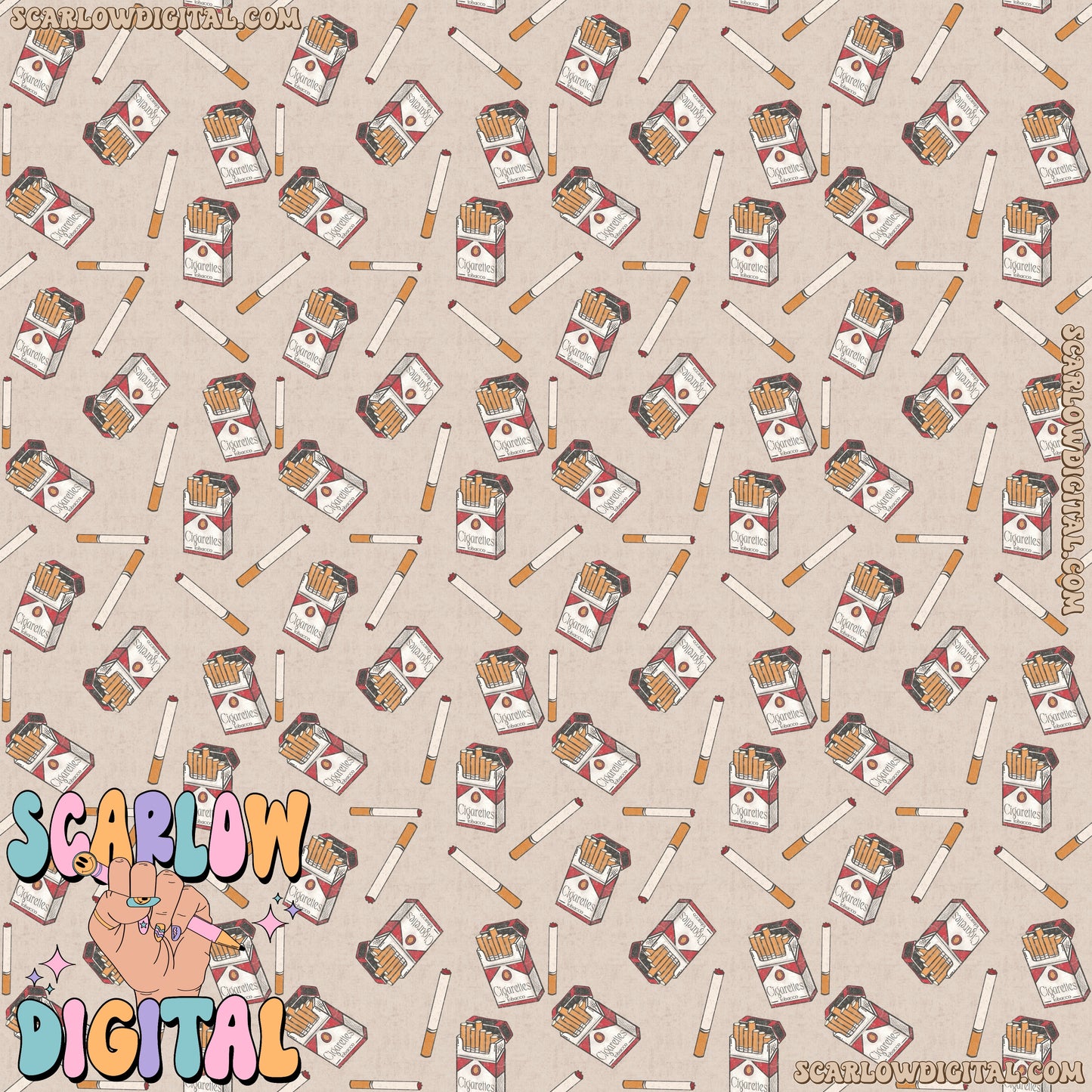 Cigarettes Seamless Pattern Digital Design