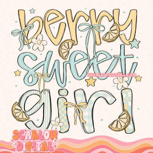 Berry Sweet Girl PNG Digital Design