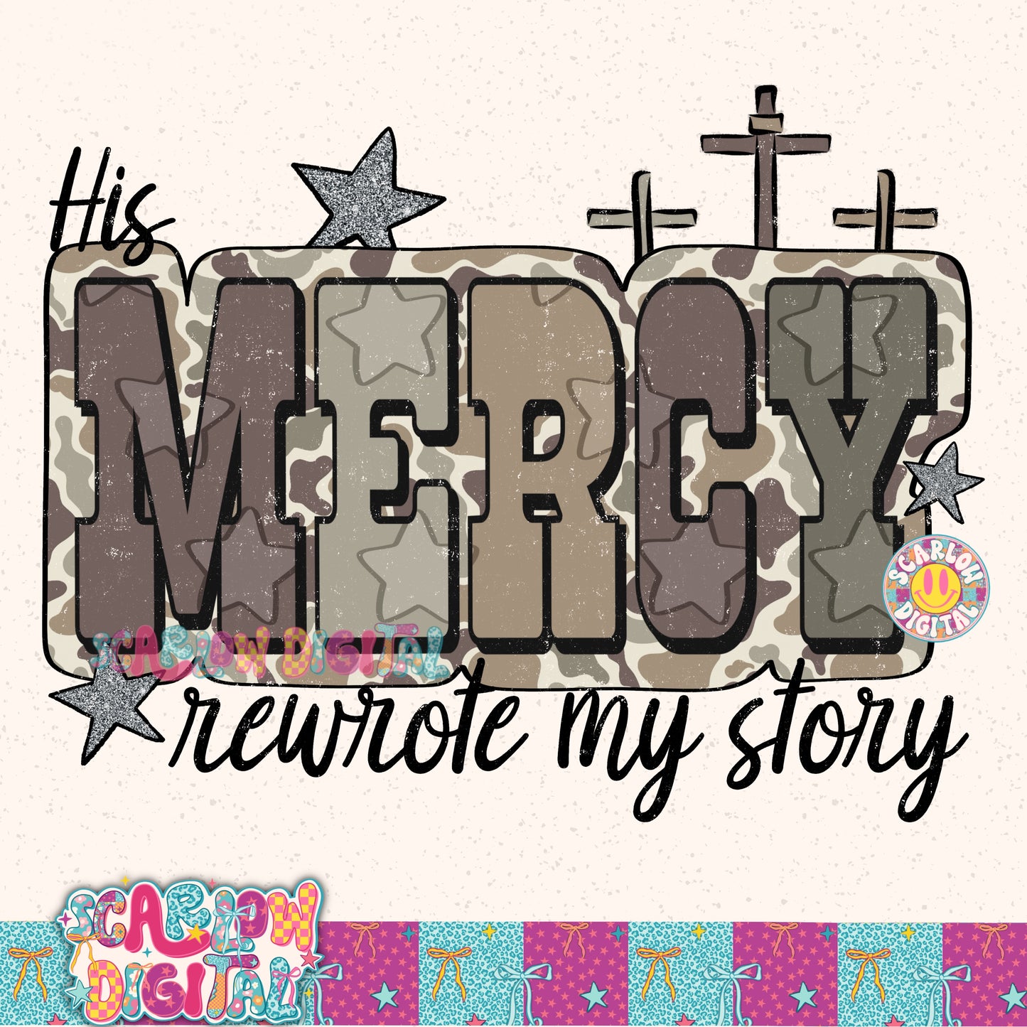 His Mercy Rewrote My Story PNG Digital Design