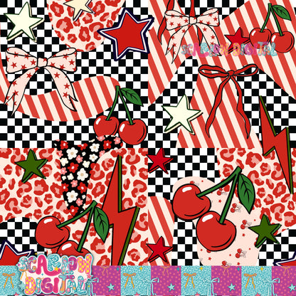 Cherry Patches Seamless Pattern Digital Design