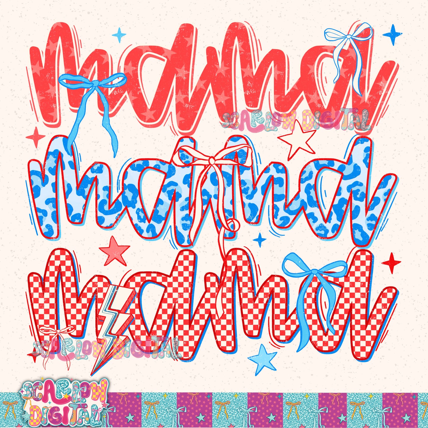 Patriotic Mama PNG Digital Design