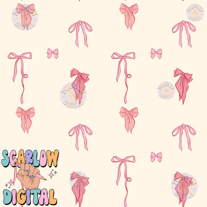 Coquette Bows Seamless Pattern Digital Design