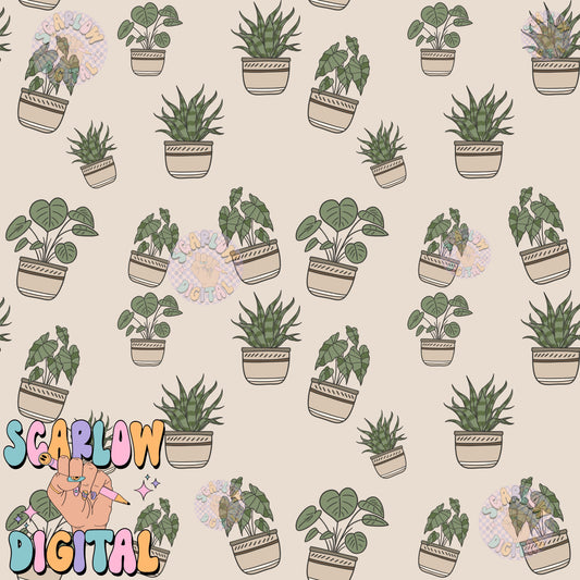 Plants Seamless Pattern Digital Design