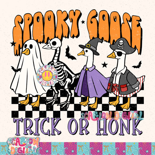 Spooky Goose Trick or Honk PNG Digital Design