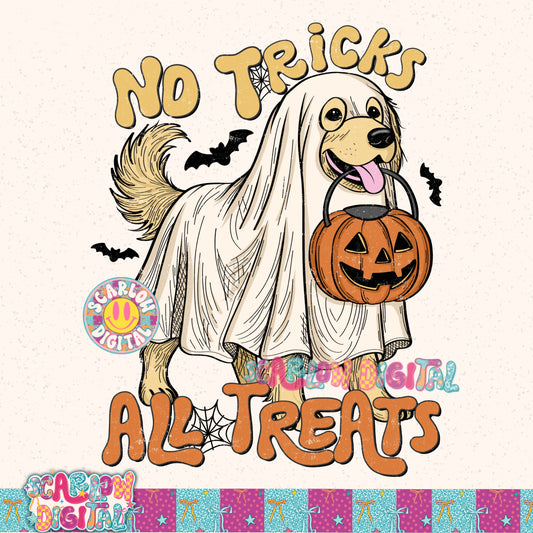 No Tricks All Treats PNG Digital Design