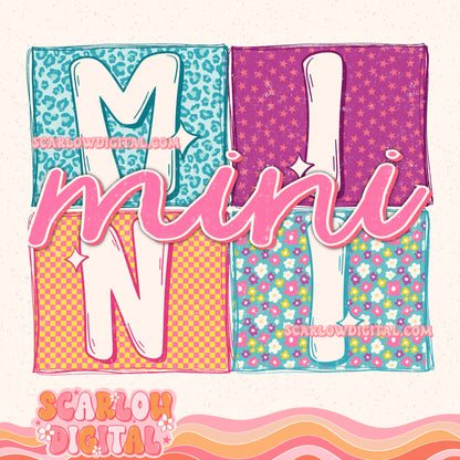 Retro Mini PNG Digital Design
