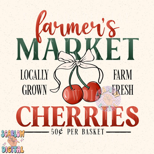 Farmer's Market Cherries PNG Digital Design