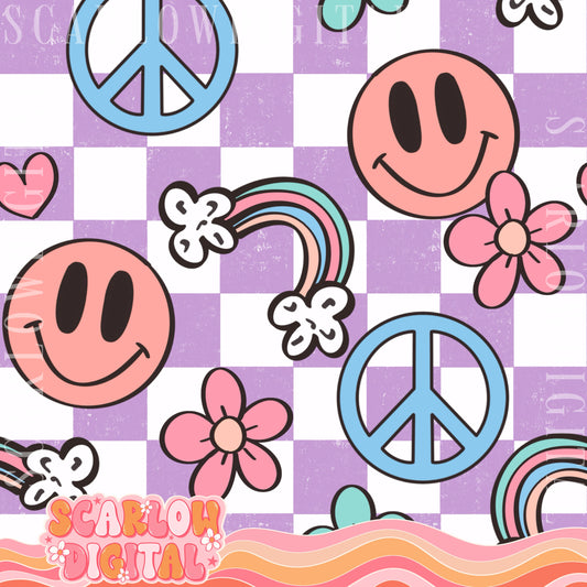 Groovy Seamless Pattern Digital Design