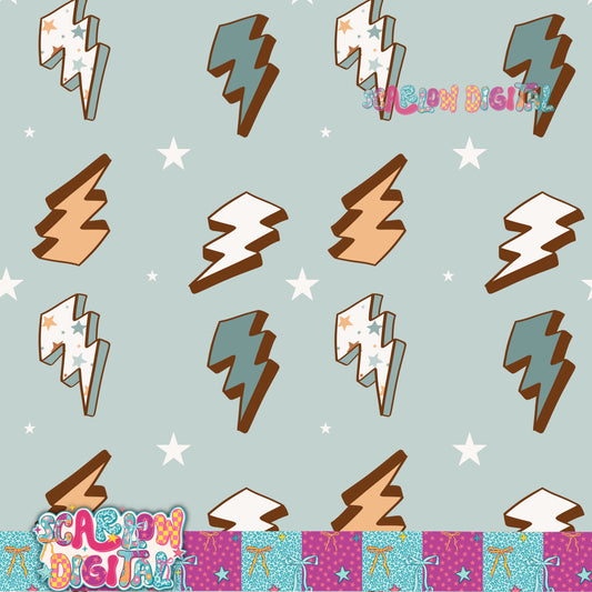 Lightening Bolts Seamless Pattern Digital Design