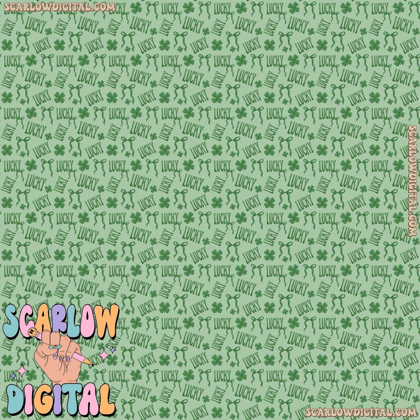 Lucky Bows Seamless Pattern Digital Design