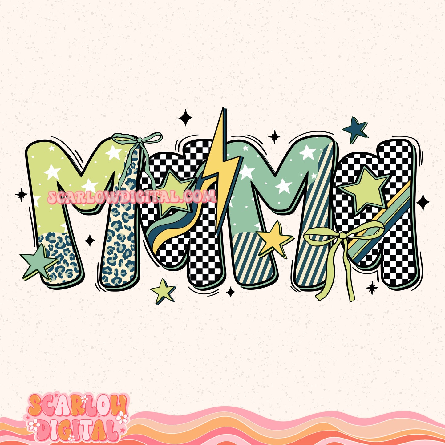 Retro Mama PNG Digital Design