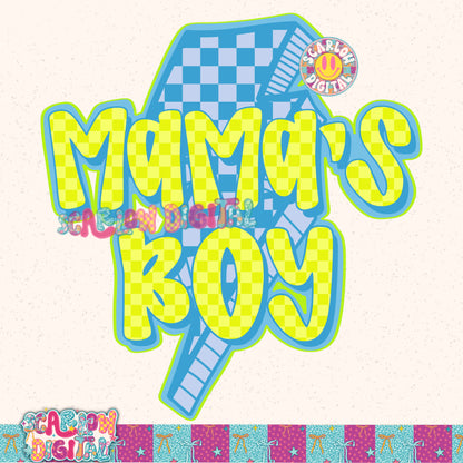 Lime Blue Mama's Boy PNG Digital Design
