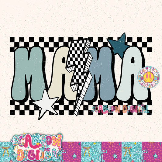 Blue Mama Without Bows PNG Digital Design