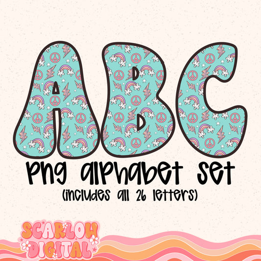 Patches Alphabet Set Digital Design