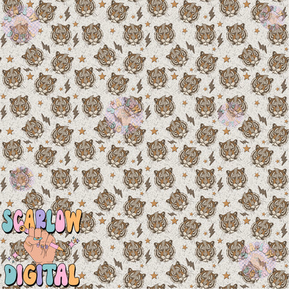 Retro Tiger Seamless Pattern Digital Design Download, checkers seamless pattern, grunge digital paper, rocker designs, edgy seamless pattern