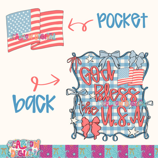 God Bless the USA PNG Digital Design