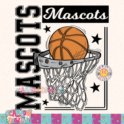 Custom Basketball Mascot PNG Digital Design