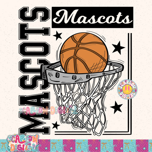 Custom Basketball Mascot PNG Digital Design