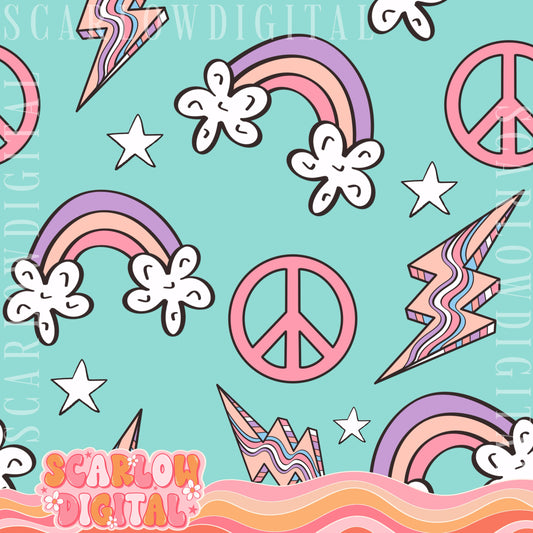 Rainbows Seamless Pattern Digital Design