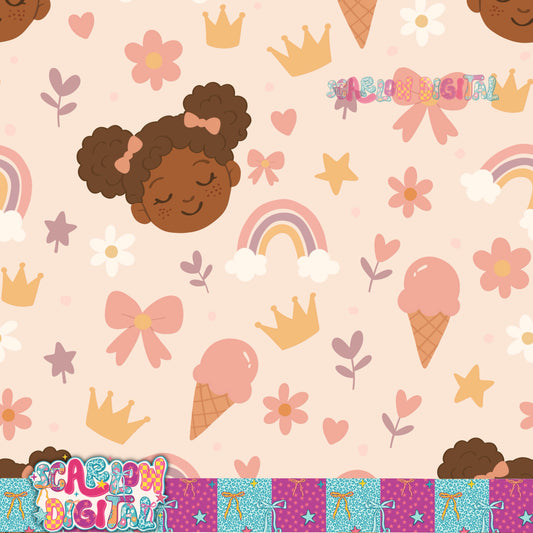 Rainbows and Ice Cream Seamless Pattern Digital Design