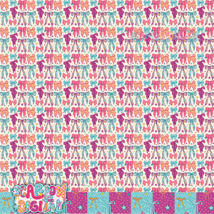 Retro Bows Seamless Pattern Digital Design