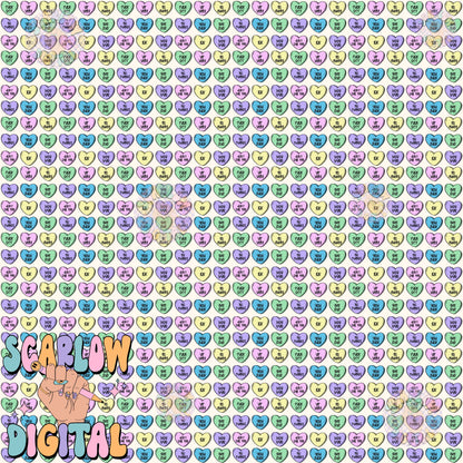 Mean Hearts Seamless Pattern Digital Design