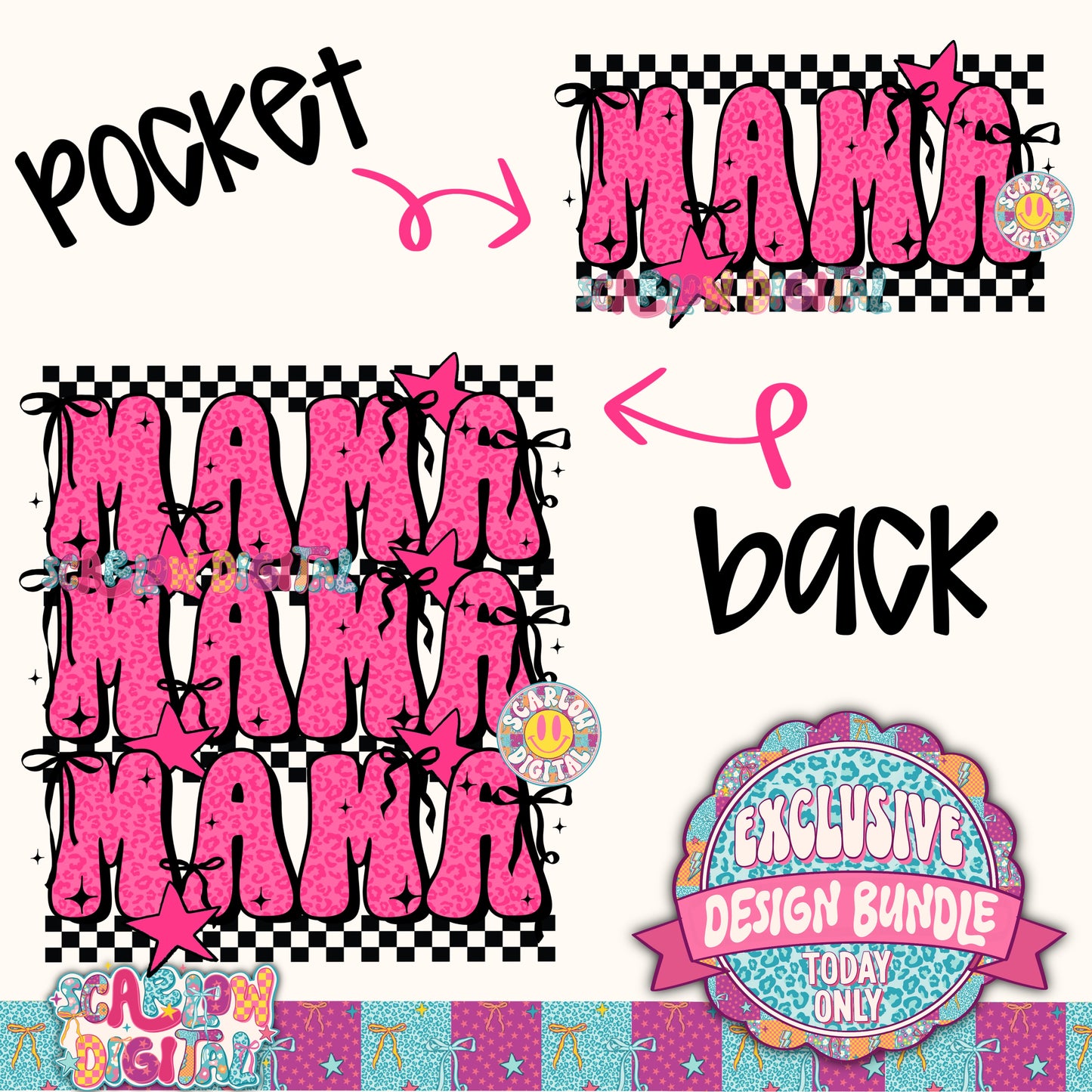 Exclusive Design Bundle - Includes 27 PNG Designs, 5 Alphas + Elements, and 9 Seamless Patterns