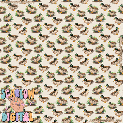 Mallards Seamless Pattern Digital Design