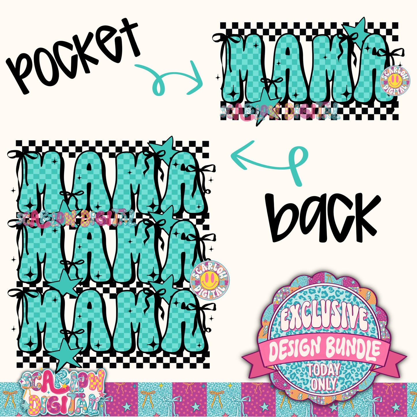 Exclusive Design Bundle - Includes 27 PNG Designs, 5 Alphas + Elements, and 9 Seamless Patterns