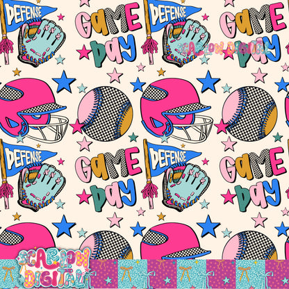 Retro Baseball or Softball PNG Digital Design With AND Without the Helmet's Face Cage