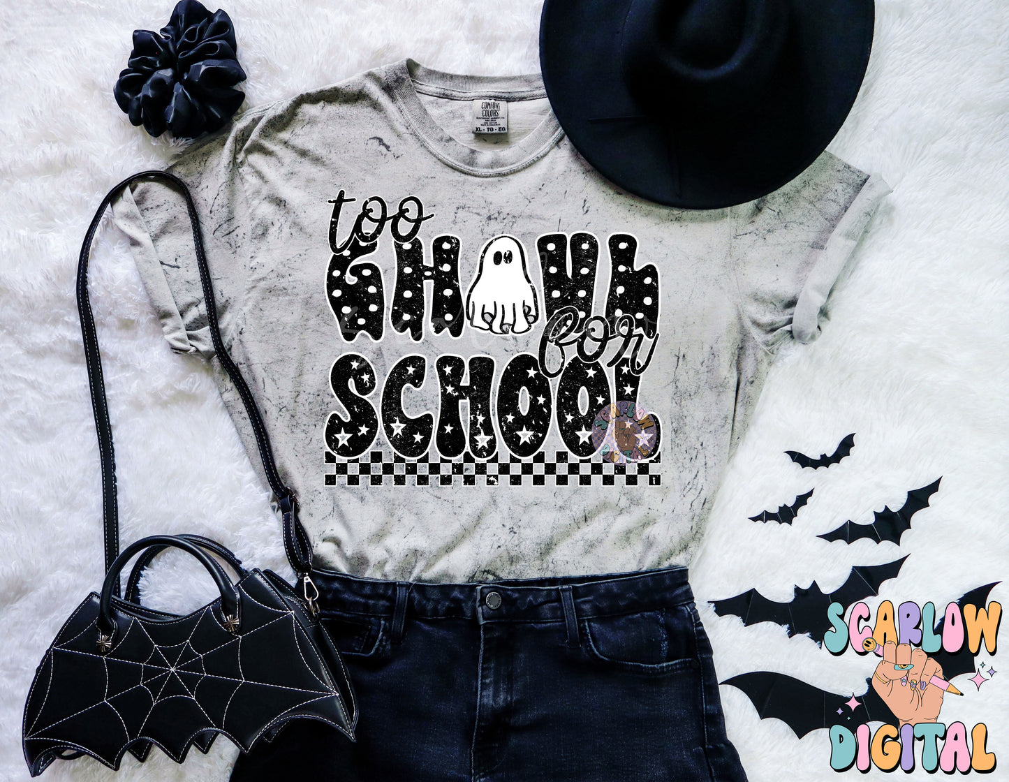 Too Ghoul For School PNG Digital Design Download, Halloween png, back to school png, teacher png, student png, spooky season png, fall png