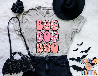 Boo Halloween PNG Digital Design Download Bundle, spooky season png, ghosts png, kids halloween png, fall png, trendy shirt design, bats png