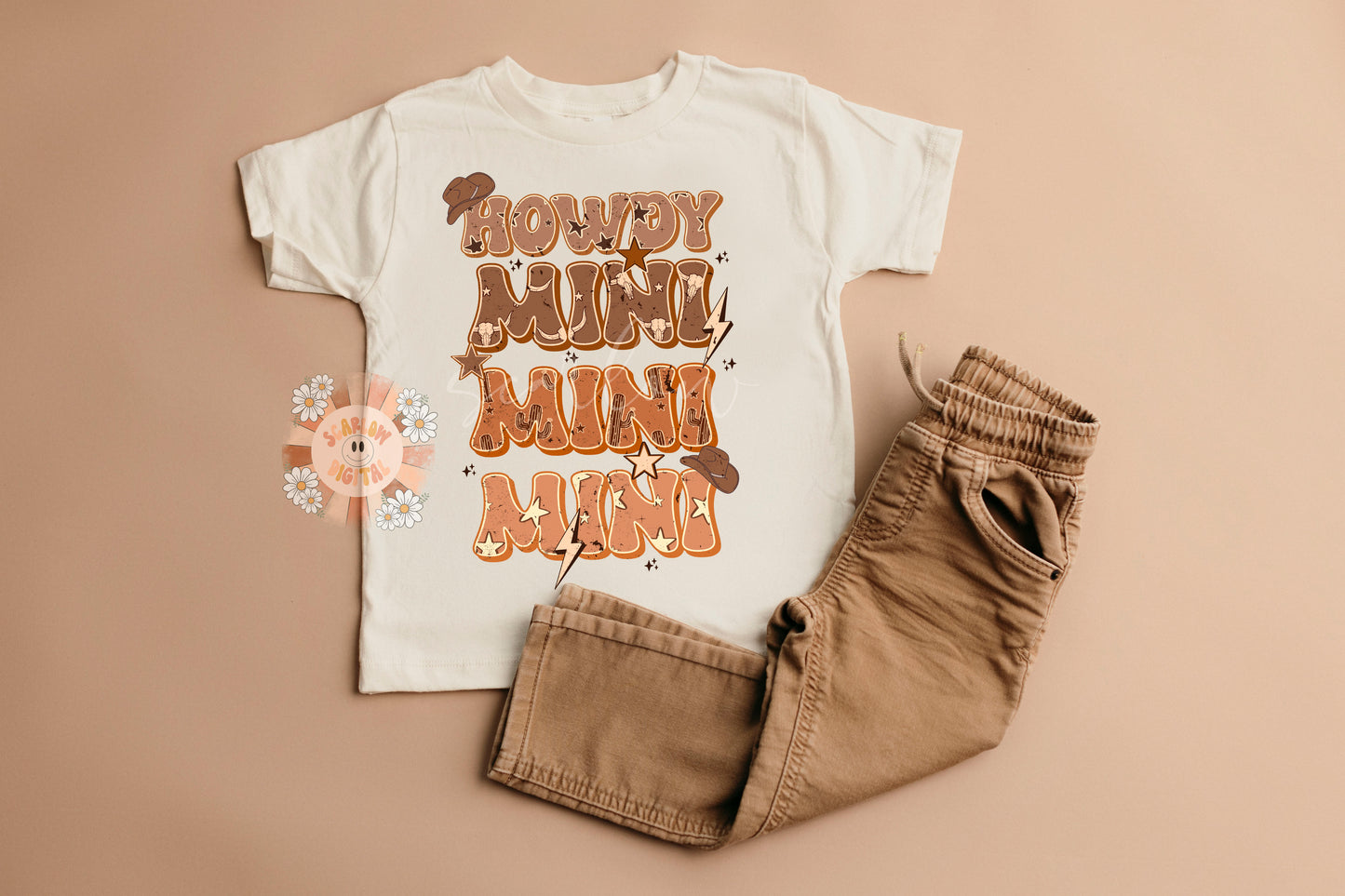 Howdy Mini PNG-Western Sublimation Digital Design Download-cowboy png, cowgirl png, country kid png, boho mini png, retro mini png, mom & me