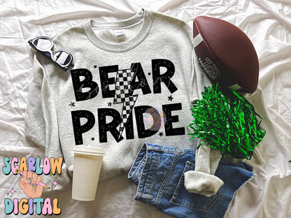 Bear Pride PNG Digital Design Download, go bears png, retro mascot png, school spirit png, team spirit png, school designs, team names png