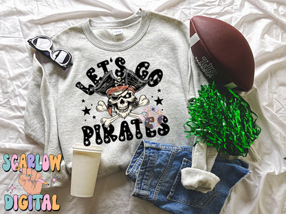Pirates PNG Digital Design Download, sports mascot png, football png, baseball png, retro png, trendy png, sports tshirt designs, school png