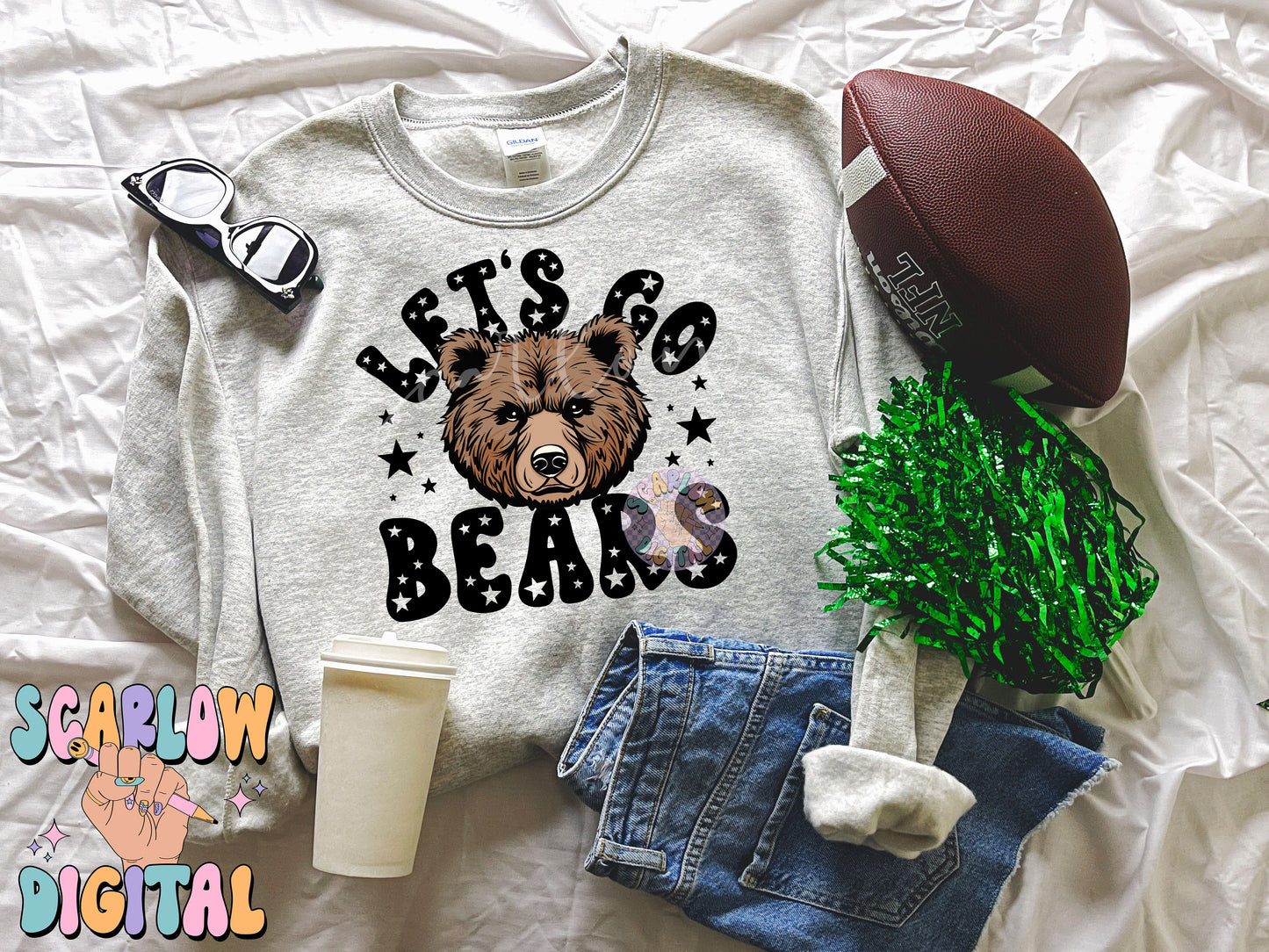 Bears PNG Digital Design Download, sports mascot png, football png, baseball png, retro png, trendy png, sports tshirt design, school png
