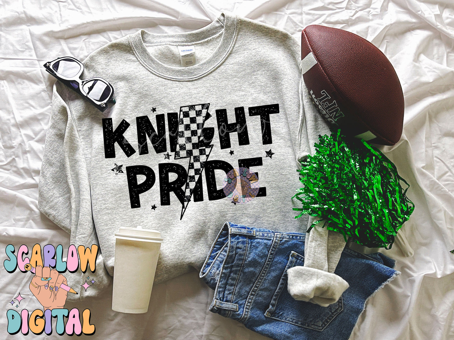 Knight Pride PNG Digital Design Download, go Knights png, retro mascot png, school spirit png, team spirit png, school design, team name png