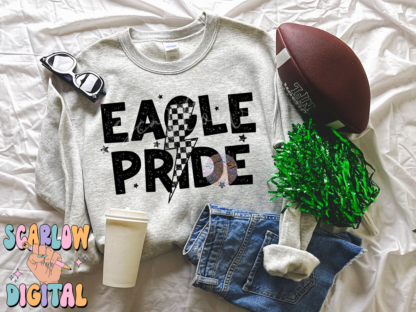 Eagle Pride PNG Digital Design Download, go eagles png, retro mascot png, school spirit png, team spirit png, school designs, team name png