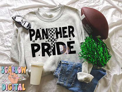 Panther Pride PNG Digital Design Download, go Panthers png, retro mascot png, school spirit png, team spirit png, school png, team name png