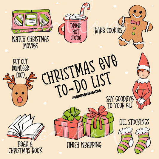 Christmas Eve To-Do List Social Media Post Digital Design Download