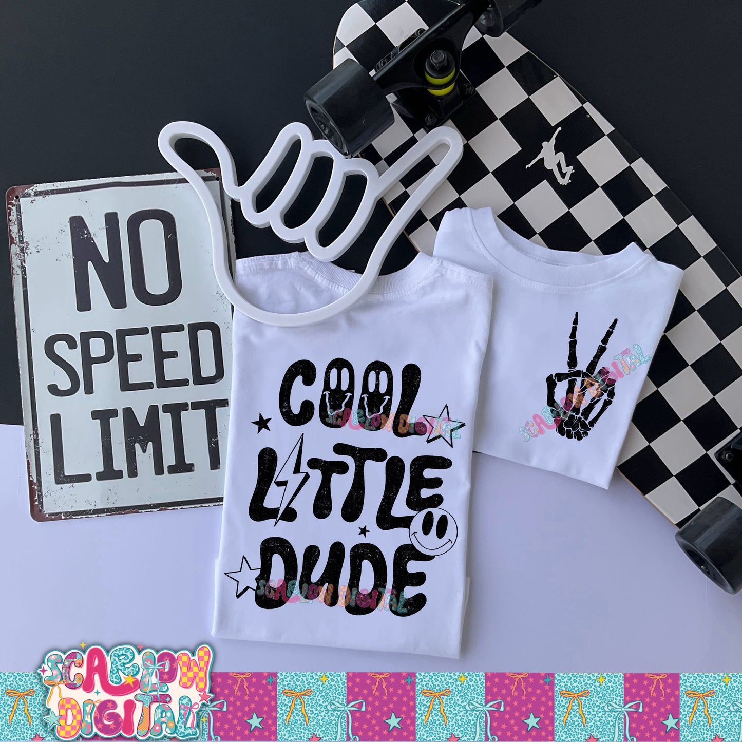 Cool Little Dude Front and Back PNG Digital Design