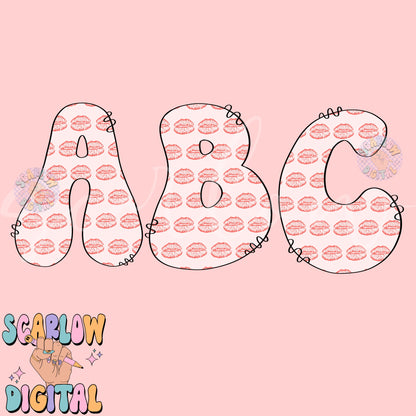WEBSITE EXCLUSIVE: Valentine's Day Doodle Letters Digital Design Download, create-your-own design png, girl designs, personalized girl png, hearts png, valentine's designs