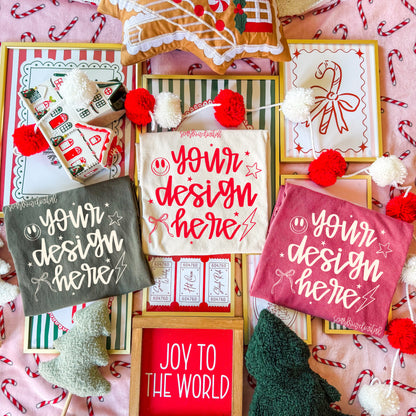 Christmas Comfort Colors Mockup Crimson, Sage, and Ivory