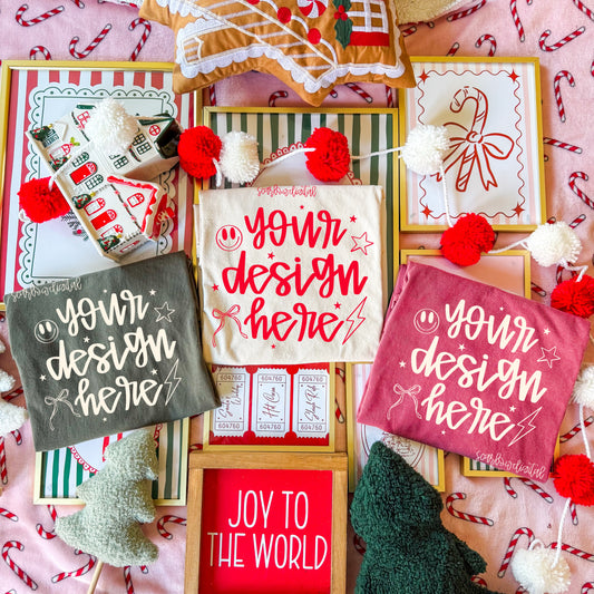 Christmas Comfort Colors Mockup Crimson, Sage, and Ivory