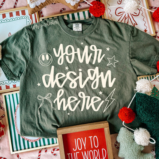 Sage Comfort Colors Christmas Mockup