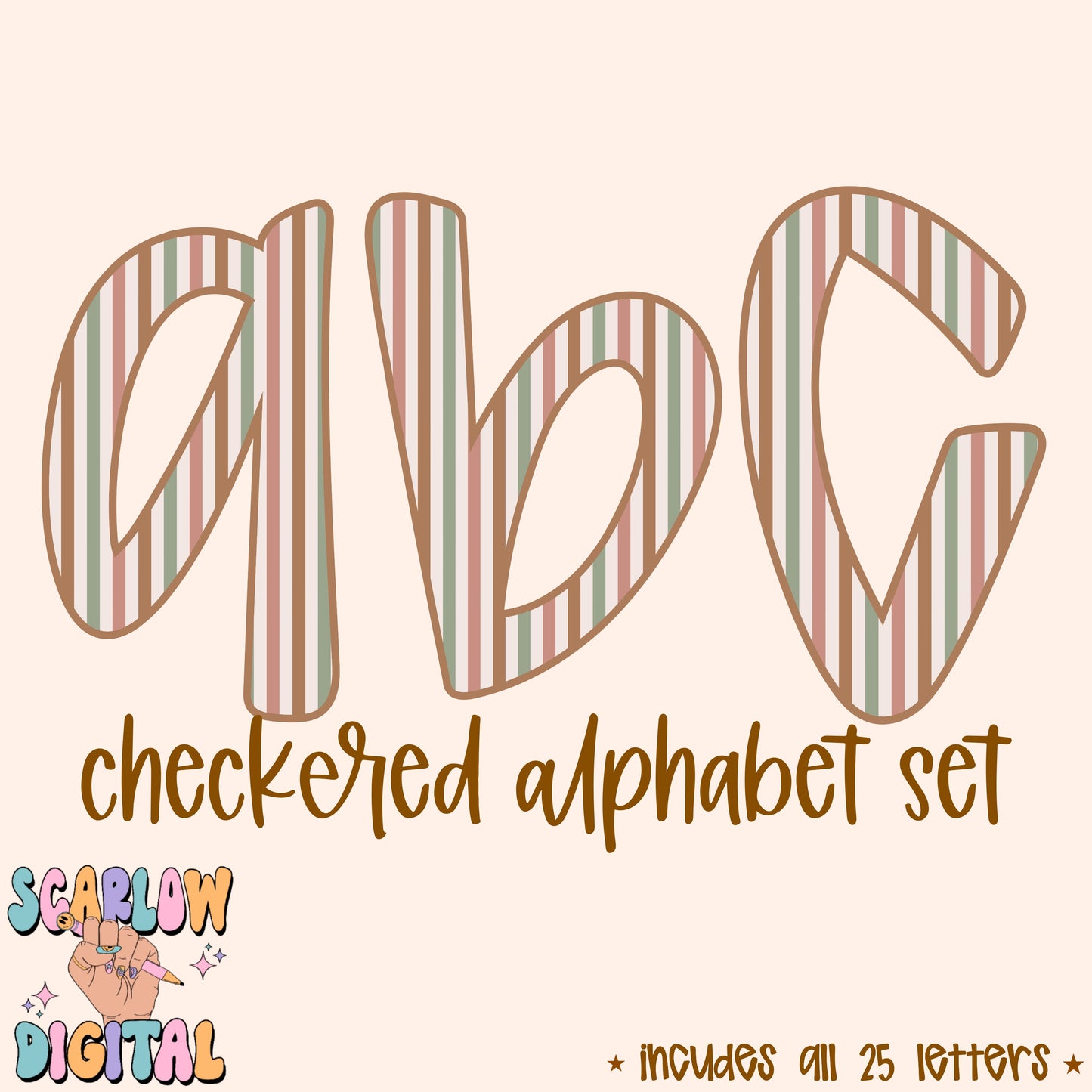 Stripes Alphabet Set Digital Design