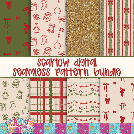 Christmas Seamless Pattern Bundle Digital Design