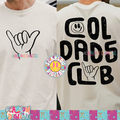 Cool Dads Club Front and Back PNG Digital Design