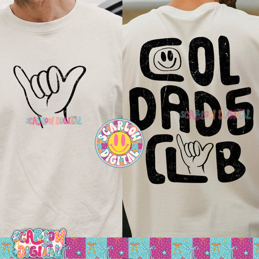 Cool Dads Club Front and Back PNG Digital Design